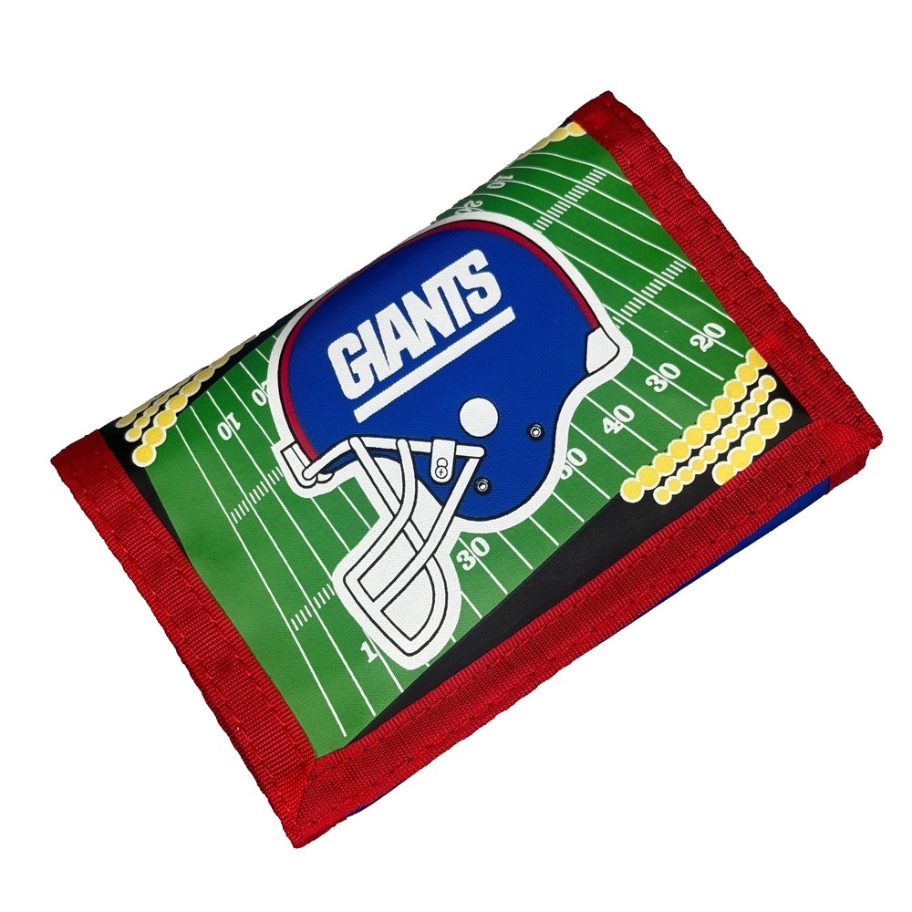 New York Giants Trifold Wallet NFL Blue Red Nylon Game Day JF Sports Vintage